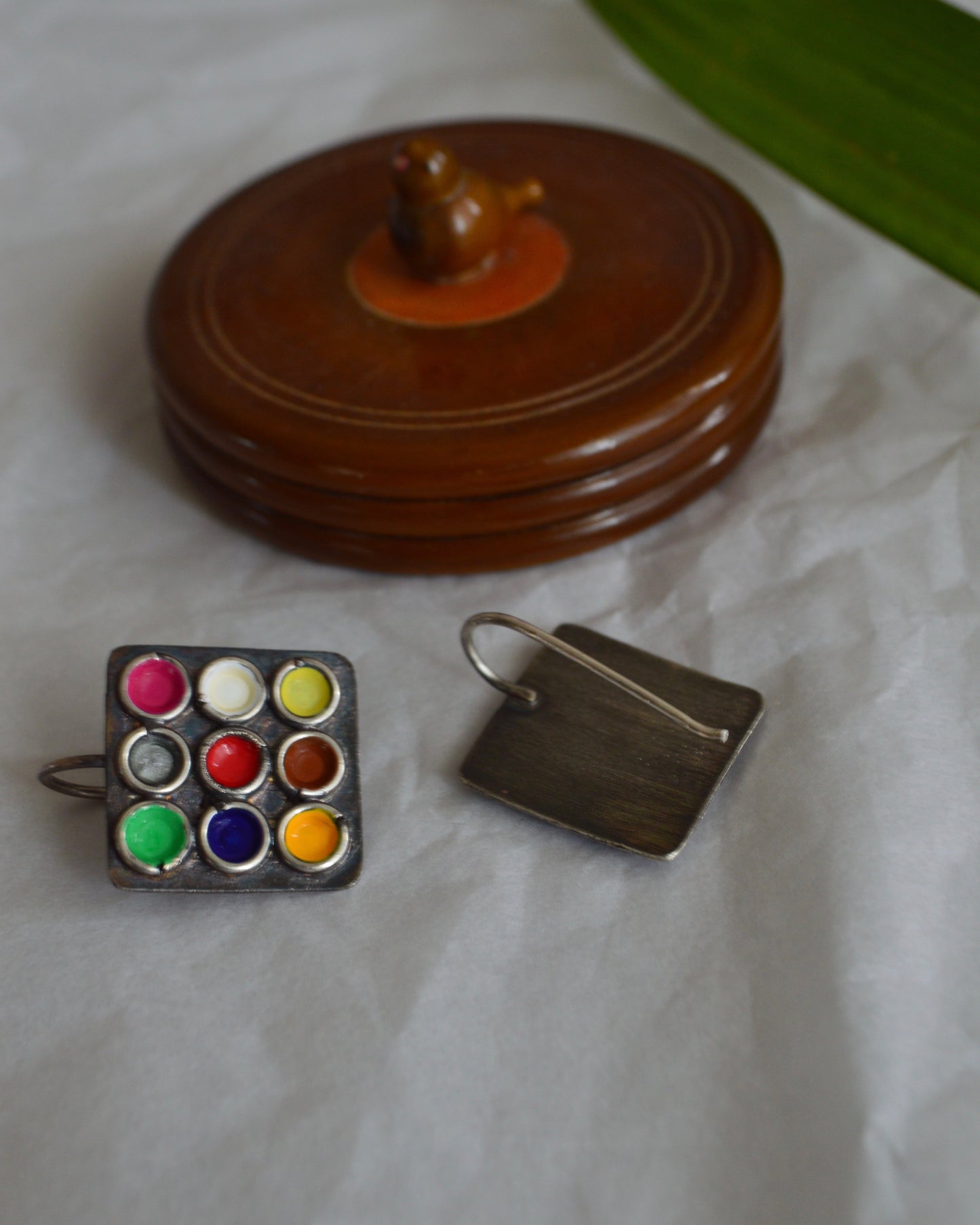 Navrathna Square Earrings
