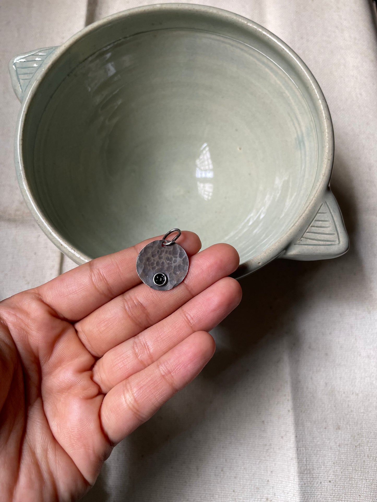 Hammered Coin Patina Pendant